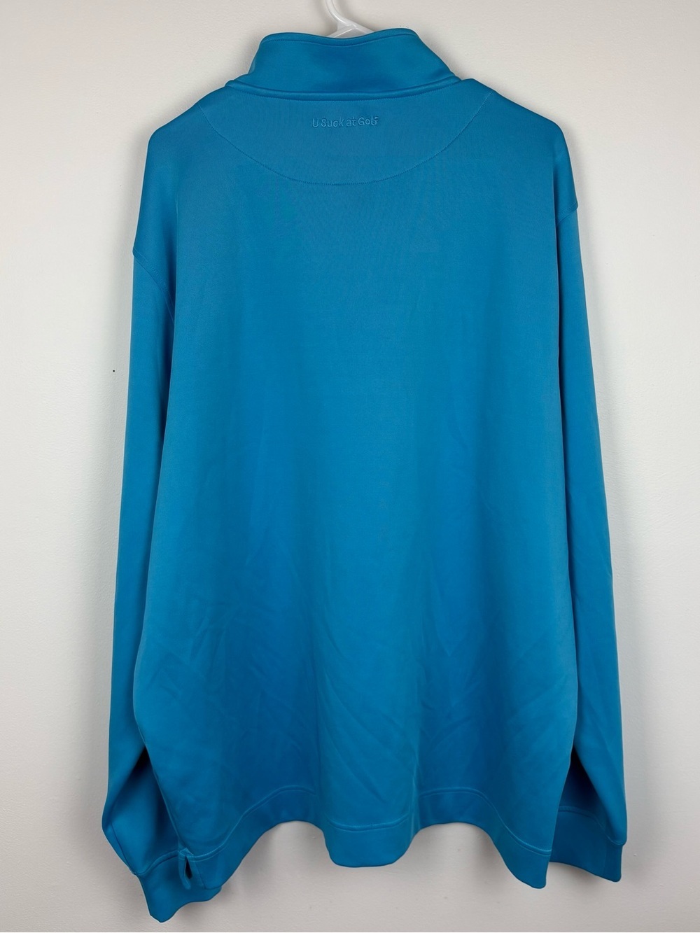 U Suck At Golf 1/4 Zip Long Sleeve Golf Performance Shirt XXL EUC Country Club - Picture 5 of 9